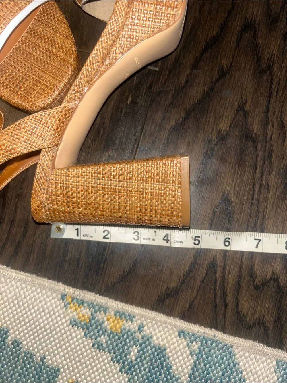 Marc Fisher Tan Woven Platform Sandals
